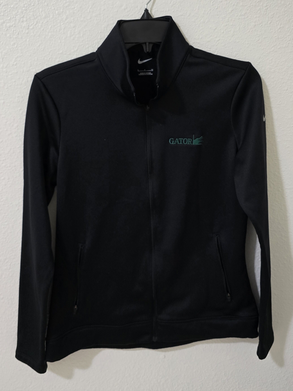Nike Women’s Black Full-Zip Bomber Jacket with Teal Gator Embroidery